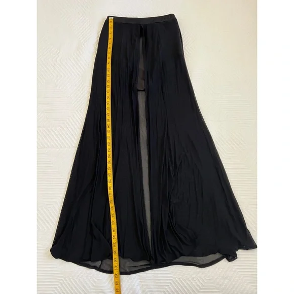Silence + Noise (Urban Outfitters) -medium black sheer open split skirt w/bottom - Picture 3 of 11